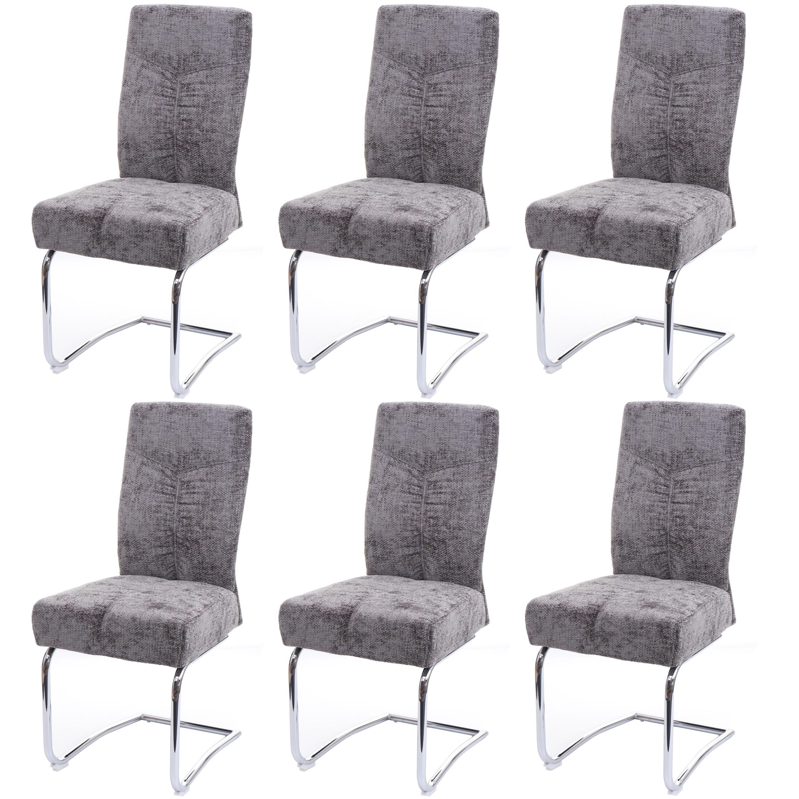 ESSZIMMERSTUHL Grau 6er-Set - Dunkelgrau/Grau, Textil (46/105/60cm) - MCW