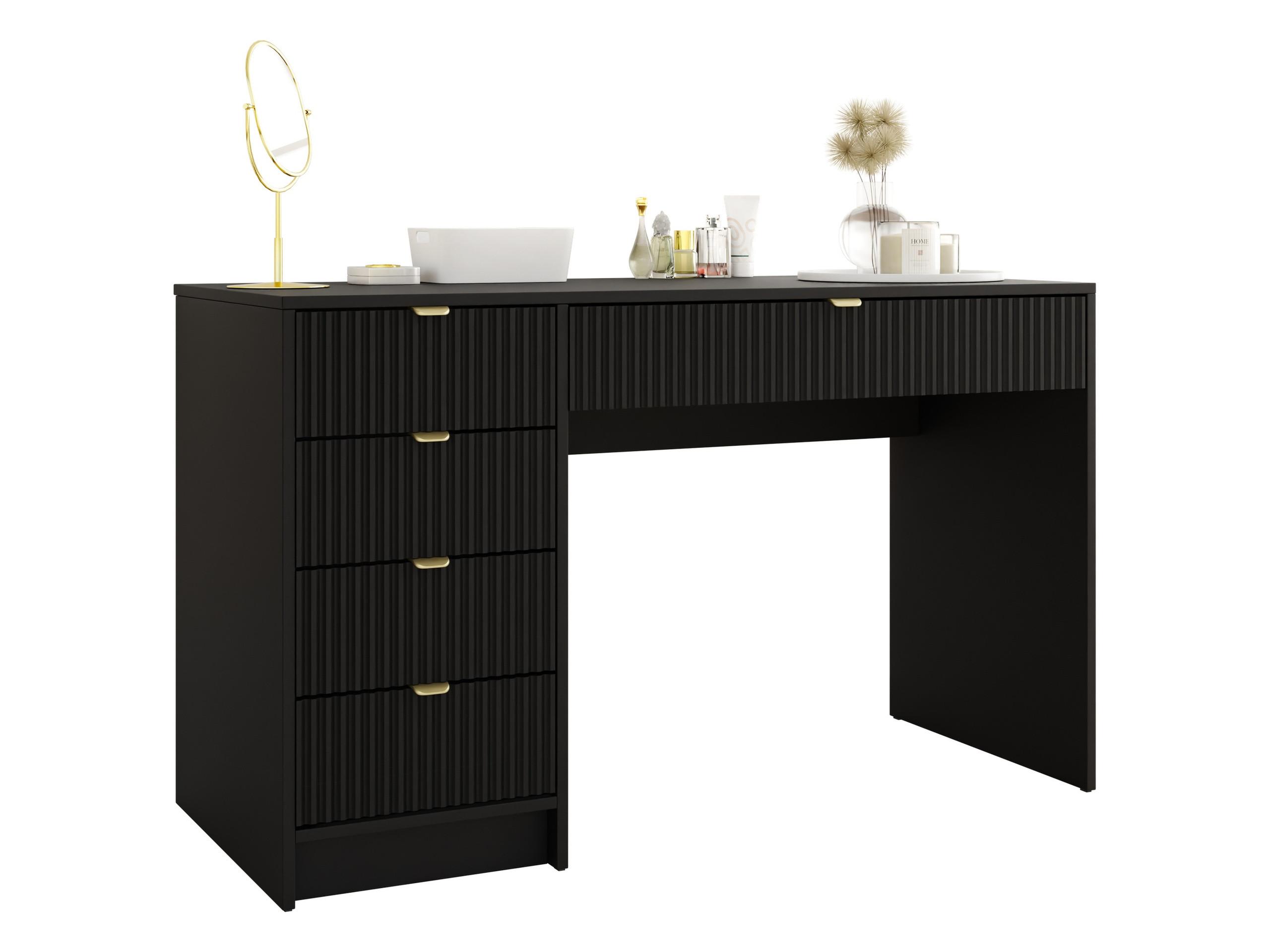 SCHREIBTISCH Tireno - Goldfarben/Schwarz, Holzwerkstoff/Metall (120/55/76cm) - MIRJAN24