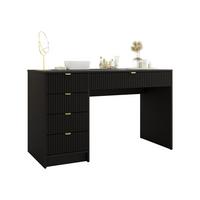 SCHREIBTISCH Tireno - Goldfarben/Schwarz, Holzwerkstoff/Metall (120/55/76cm) - MIRJAN24
