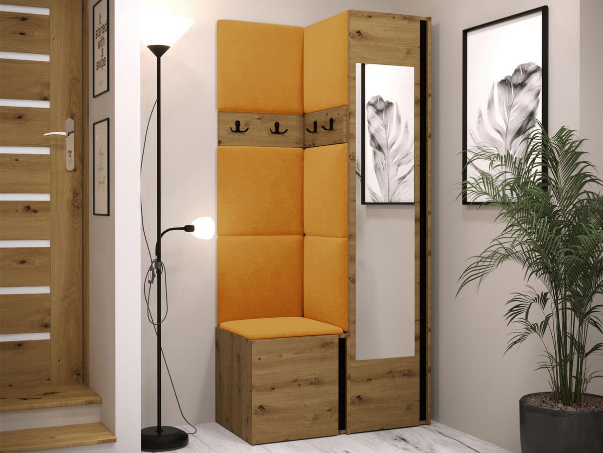 GARDEROBEN-SET Orion XXV - Eiche Artisan/Orange, Holzwerkstoff/Kunststoff (82/186/46cm) - MIRJAN24