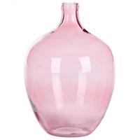 DEKOVASE Glas rosa Roti - Rosa, Glas (39cm) - Beliani