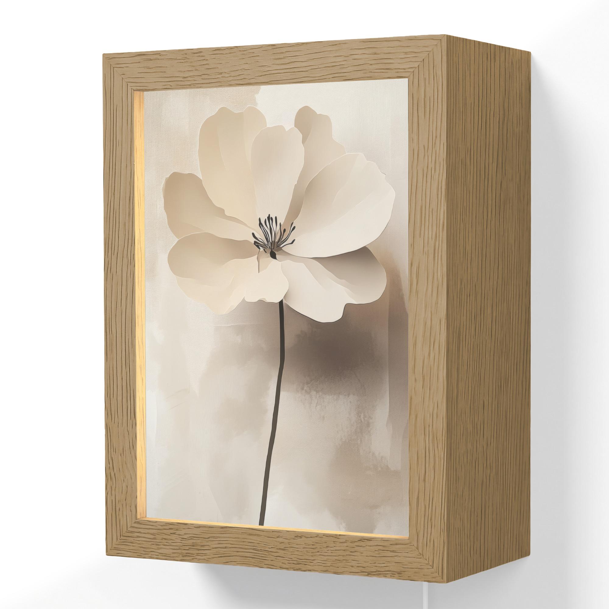 WANDLEUCHTE Blume - Beige - Farbe - Schatten 15x20 cm - Beige, Holzwerkstoff (15/20/8cm) - OnlyWow