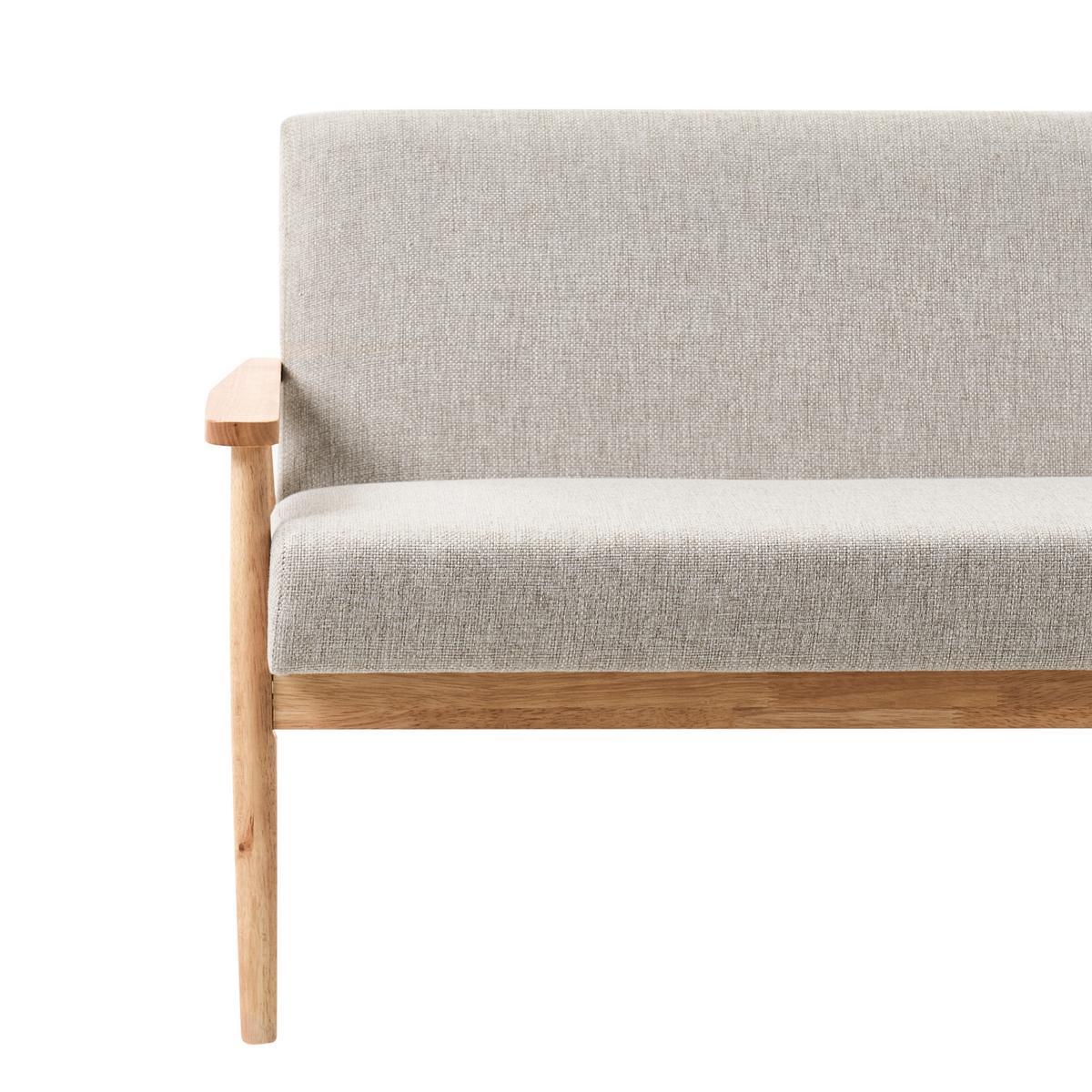 SOFA 3-Sitzer Hellbraun/Grau Esrum - Hellbraun/Grau, Holz/Textil (151/79/72cm) - Beliani