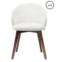ESSZIMMERSTUHL MELIE 4er Set in Creme Chenille mit Dunkelbraunen Buchenholzbeinen 54/49/82 cm - Dunkelbraun/Creme, Holz/Textil (54/82/49cm) - WFL GROUP