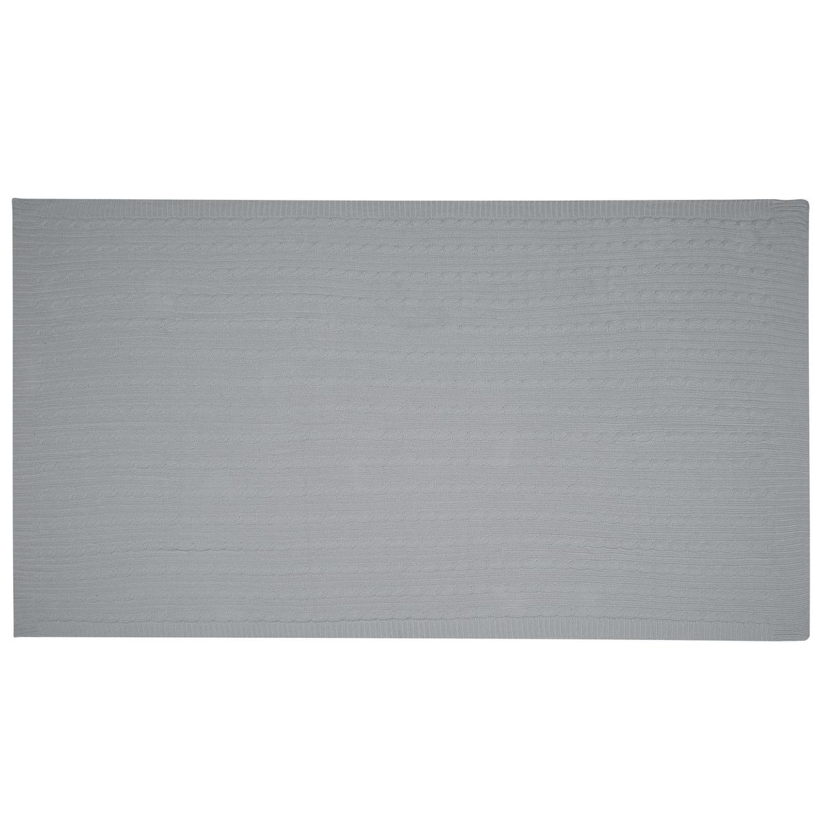 DECKE Hellgrau Anamur 180/110 cm - Hellgrau, Naturmaterialien/Textil (110/180cm) - Beliani