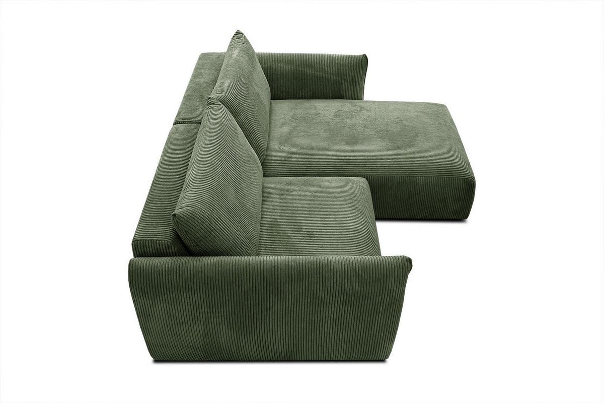 ECKSOFA TAUER 3-Sitzer, olivgrün - Schwarz/Olivgrün, Holzwerkstoff/Kunststoff (206/173cm) - Wozimo