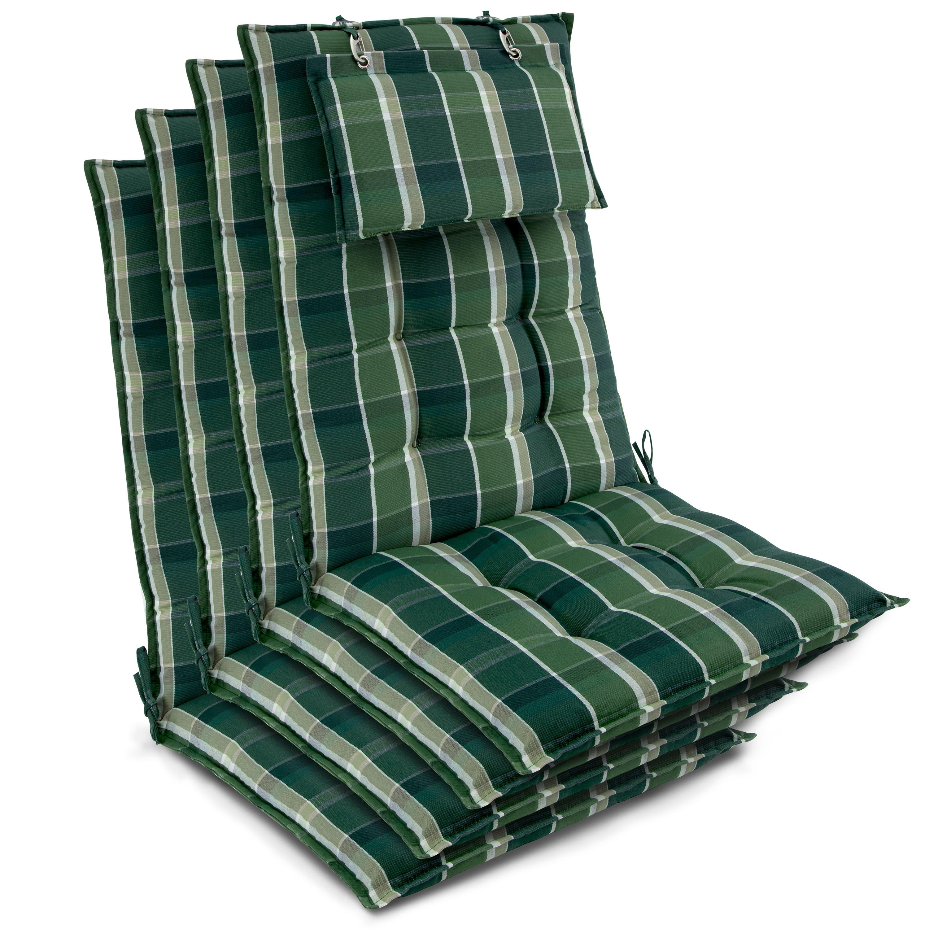 HOCHLEHNER Sun-HL 119x50x8cm Grün-Kariert (4tlg) - Dunkelgrün, Textil (50/120cm) - Beautissu 