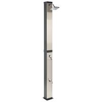 FREISTEHENDE solarbetriebene Gartendusche Schwarz Buenos - Silberfarben/Schwarz, Kunststoff (19/217/19cm) - Beliani