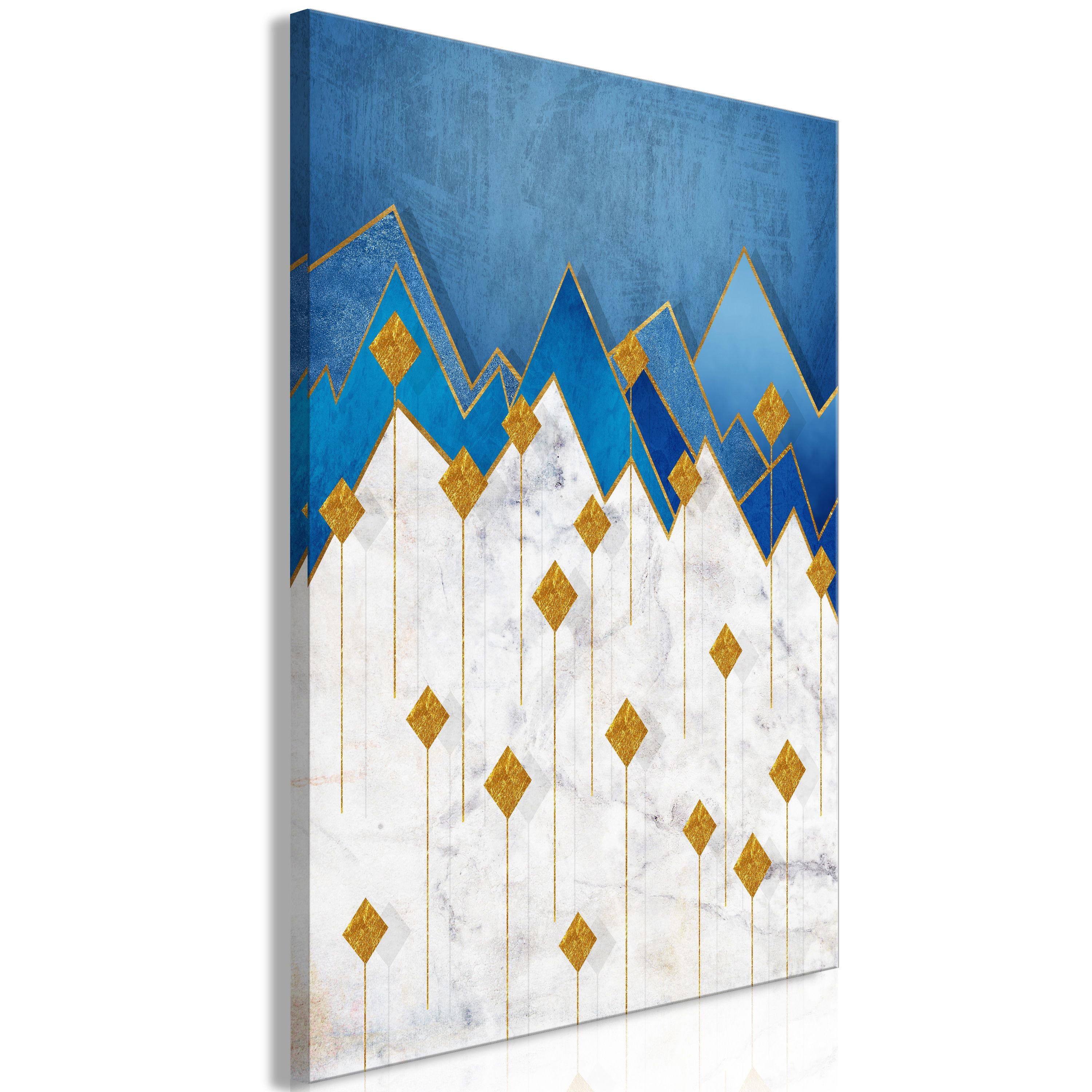 KUNSTDRUCK Grau 60/90 cm - Blau/Grau, Textil (60/90cm) - KUNSTLOFT