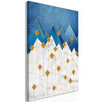 KUNSTDRUCK Grau 40/60 cm - Blau/Grau, Textil (40/60cm) - KUNSTLOFT