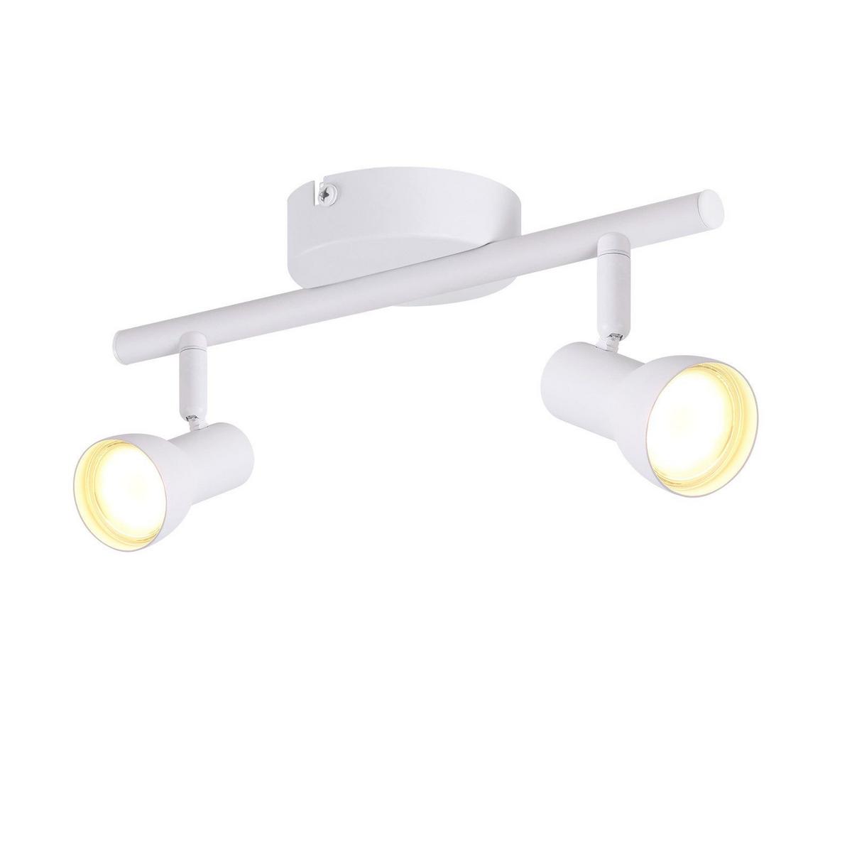 DECKENSTRAHLER Lewter 2-flammig 25.5/8/15.5cm - Weiß, Metall (25.5/8/15.5cm) - Nettlife