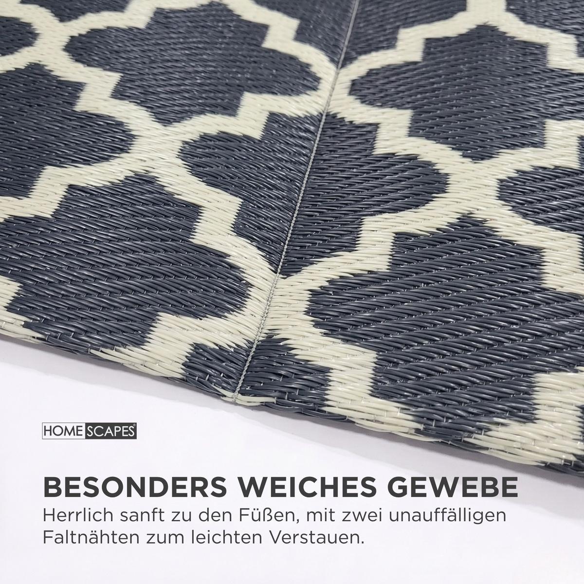 OUTDOORTEPPICH Nola, geometrisch gemustert 240/300 cm - Schwarz, Kunststoff (240/300cm) - Homescapes