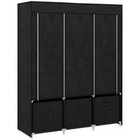 STOFFSCHRANK, Kleiderschrank, Faltschrank mit Reißverschluss, Faltbare Garderobe - Schwarz, Kunststoff/Textil (43/162.5/125cm) - HOMCOM