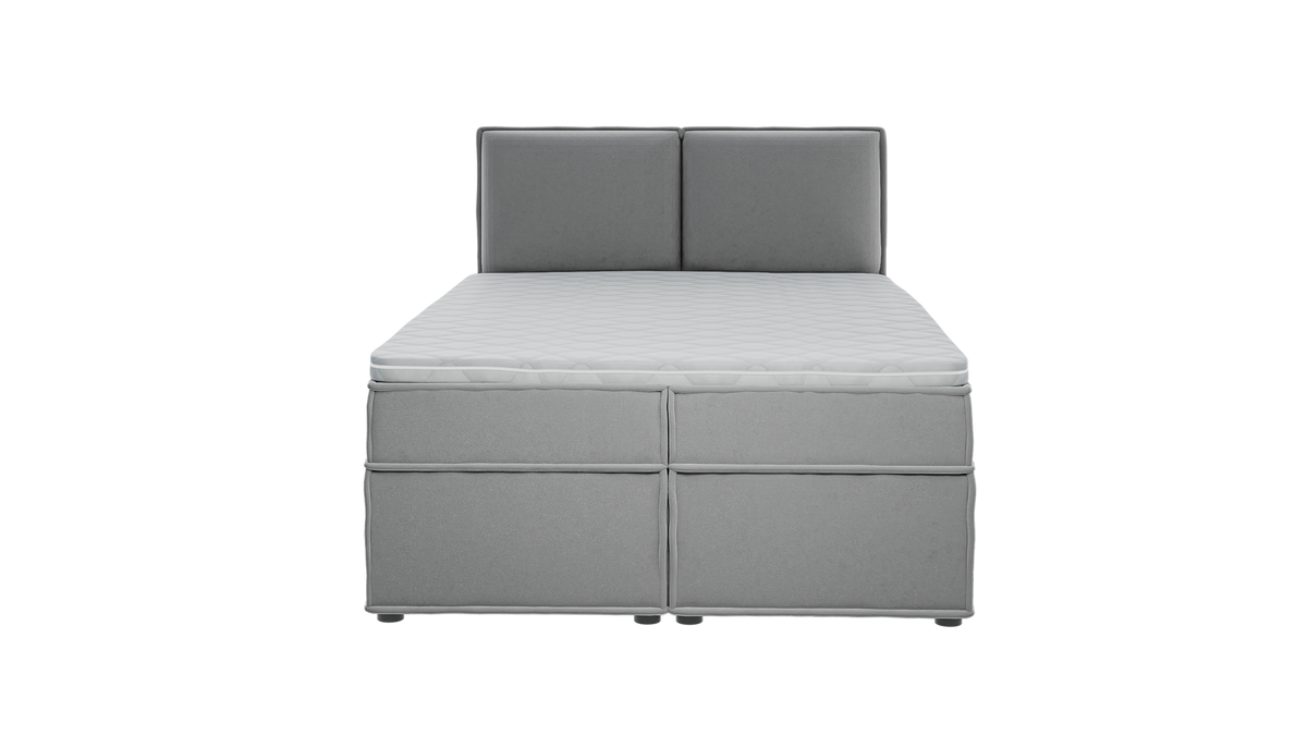 BOXBETT Eclipse 140/200 cm Grau Luxusmicrofaser - Schwarz/Grau, Holz/Kunststoff (140/200cm) - S-Style Möbel