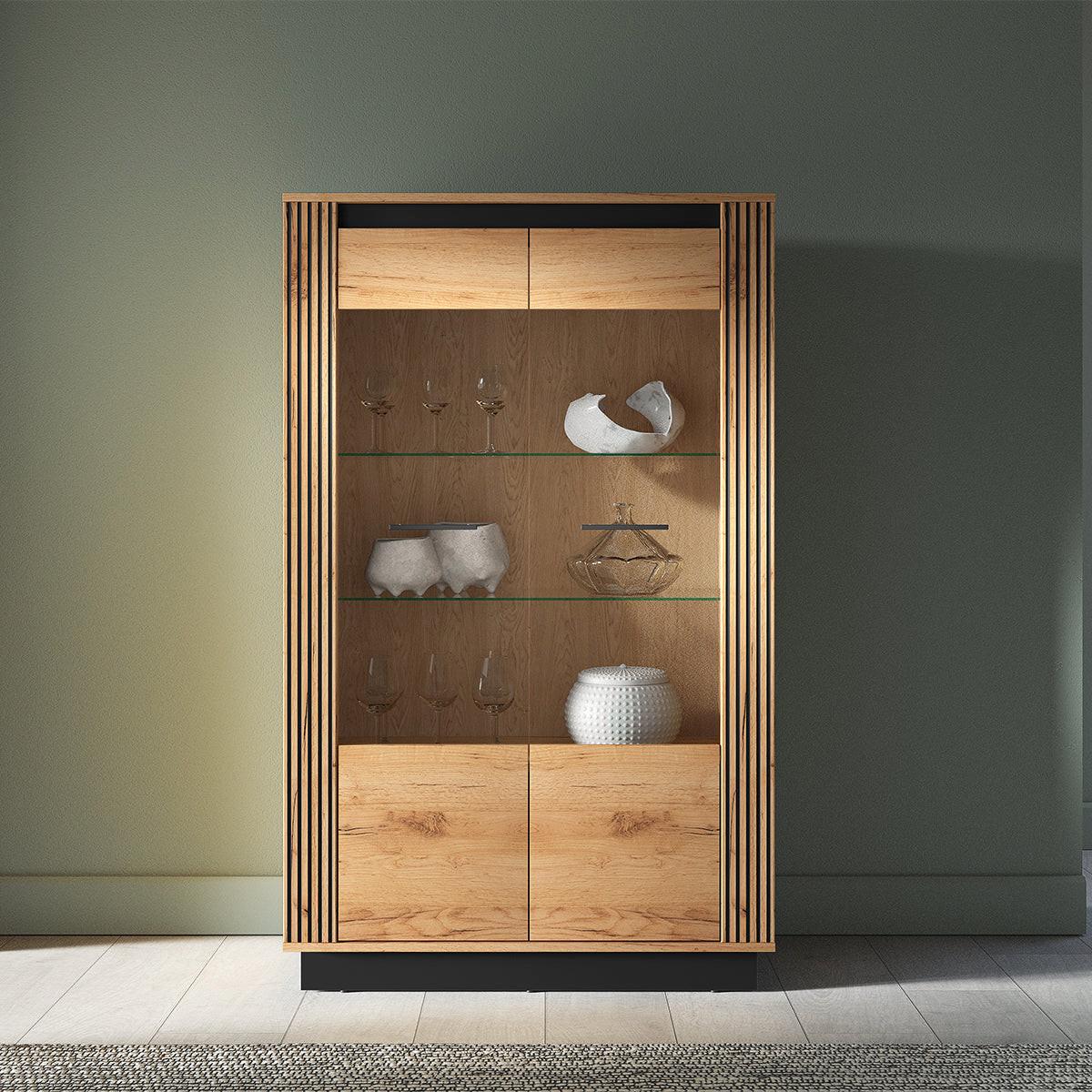 GESCHIRRSCHRANK Solal Holz - Braun, Holzwerkstoff (92/141/40cm) - Petits-meubles