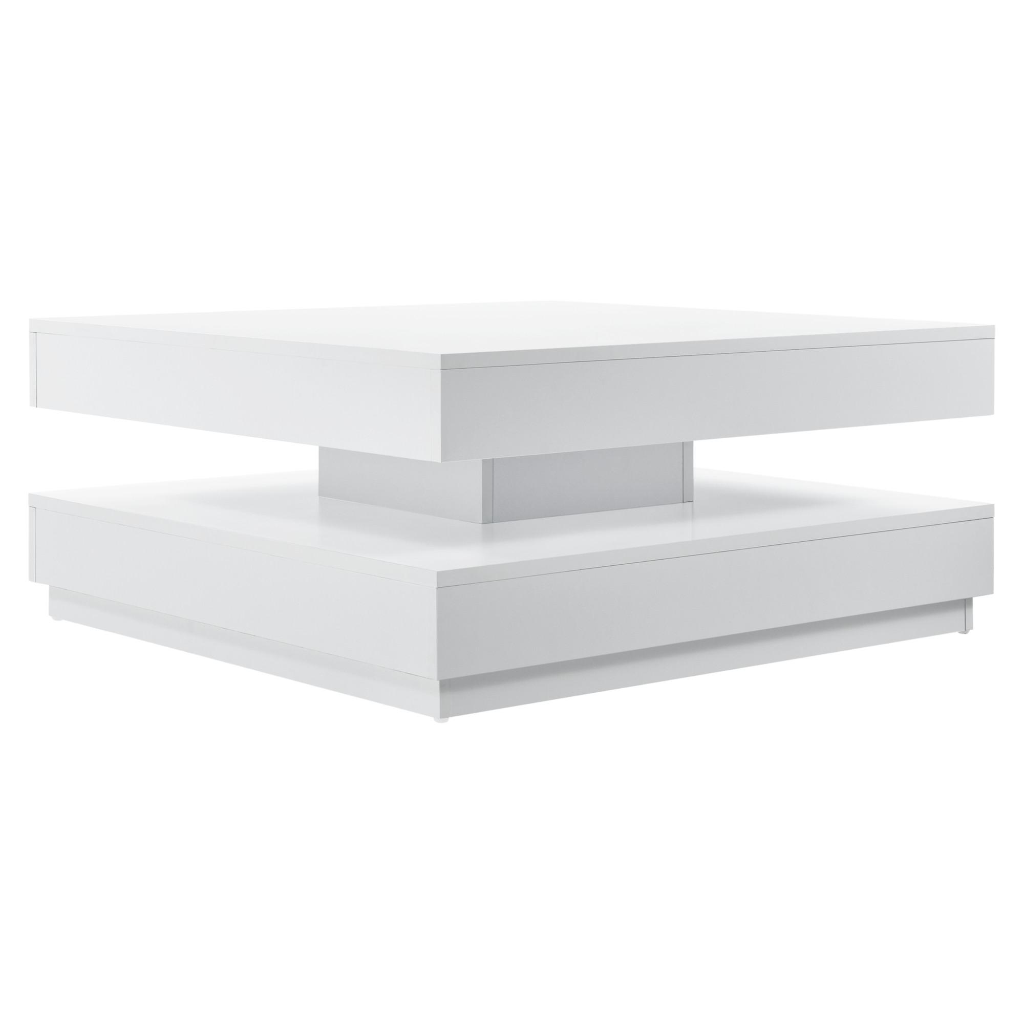 COUCHTISCH Florenz 76/76/38 cm - Weiß, Holzwerkstoff (76/76/38cm) - [en.casa]