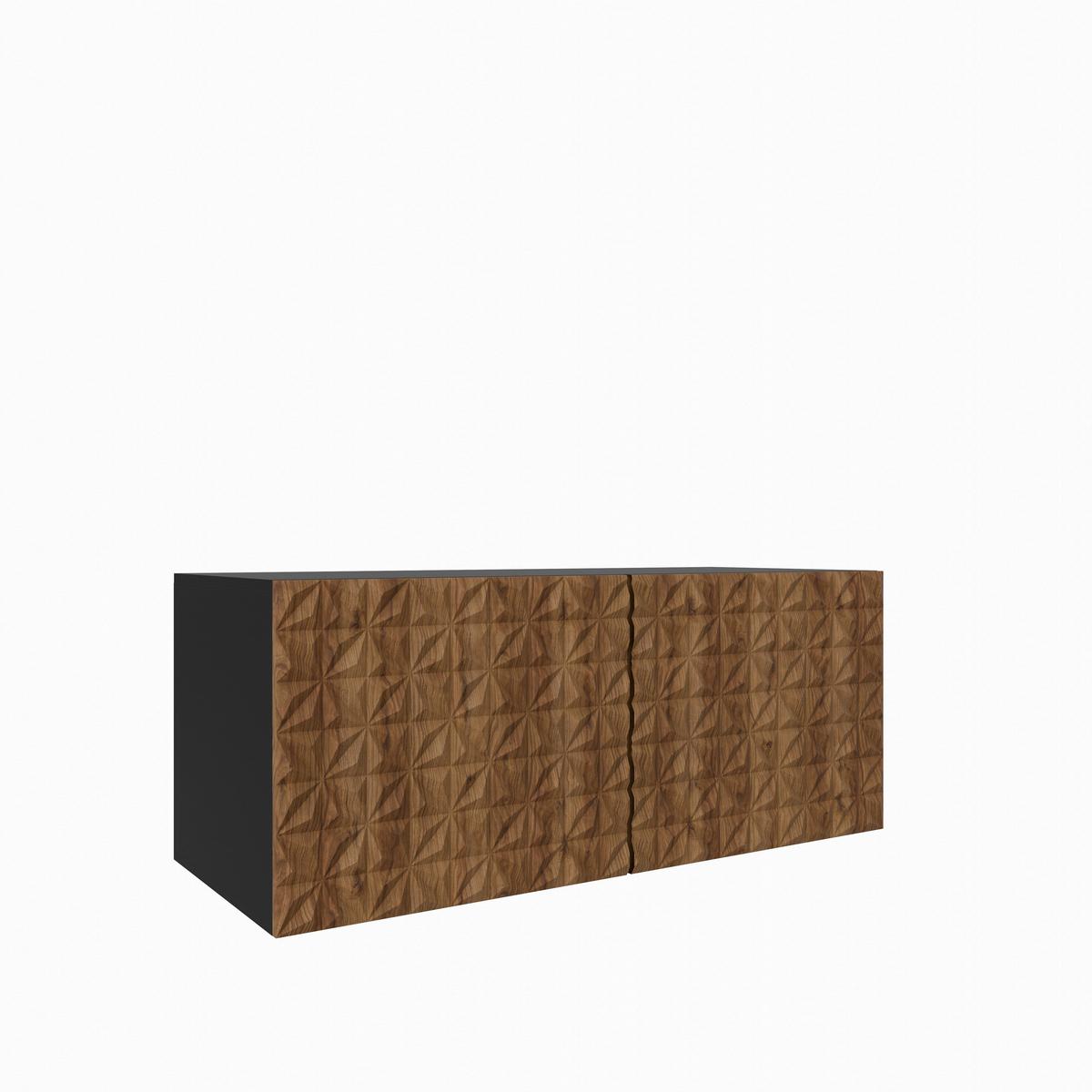 LOWBOARD ROVA 100/41/40 cm, Hängender TV-Schrank Schwarz / Eichefarben - Eichefarben/Schwarz, Holzwerkstoff (100/41/40cm) - MASSENO