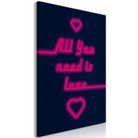KUNSTDRUCK Blau 80/120 cm - Blau/Pink, Textil (80/120cm) - KUNSTLOFT