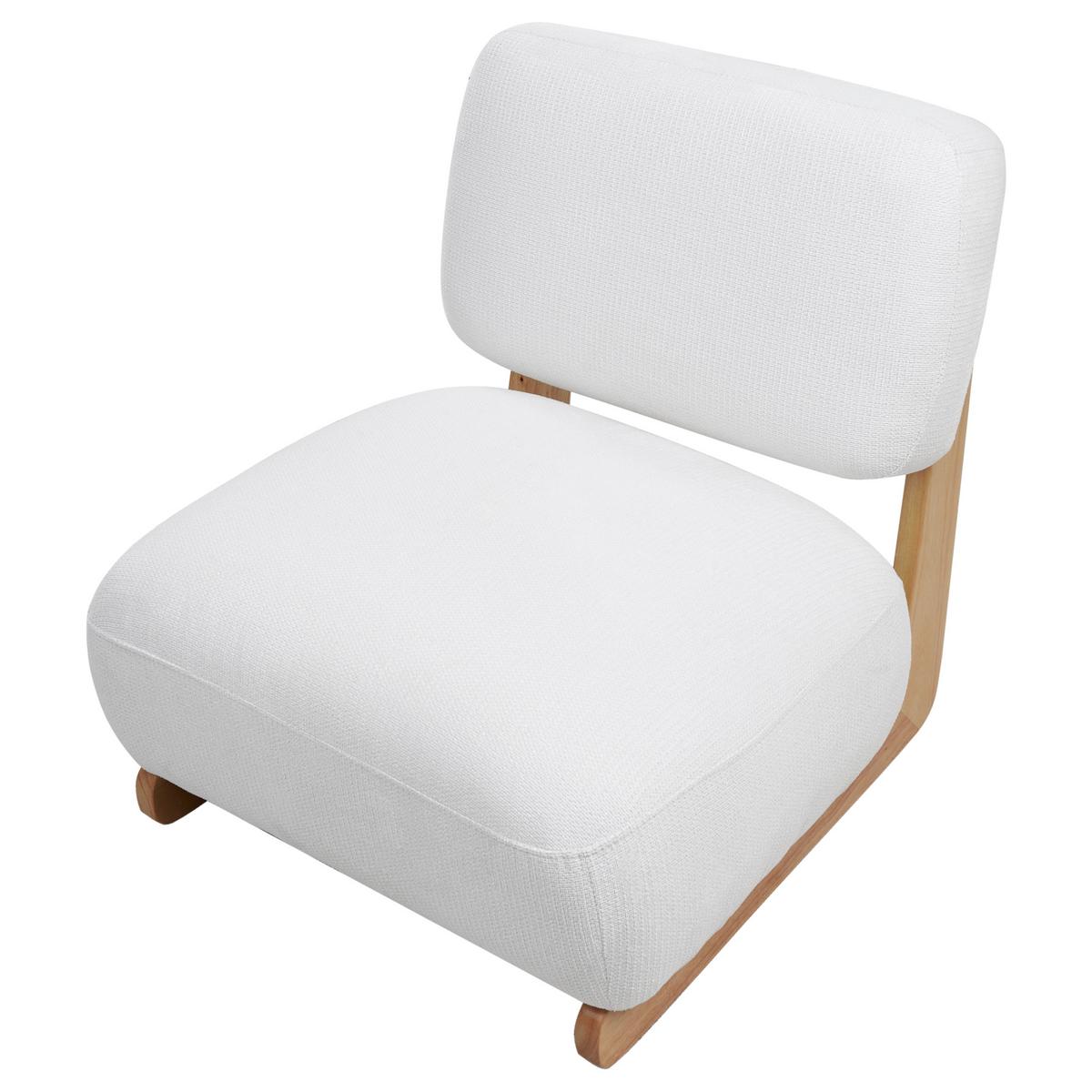 SESSEL Cremeweiß Kokkola - Weiß/Braun, Textil (66/71/79cm) - Beliani