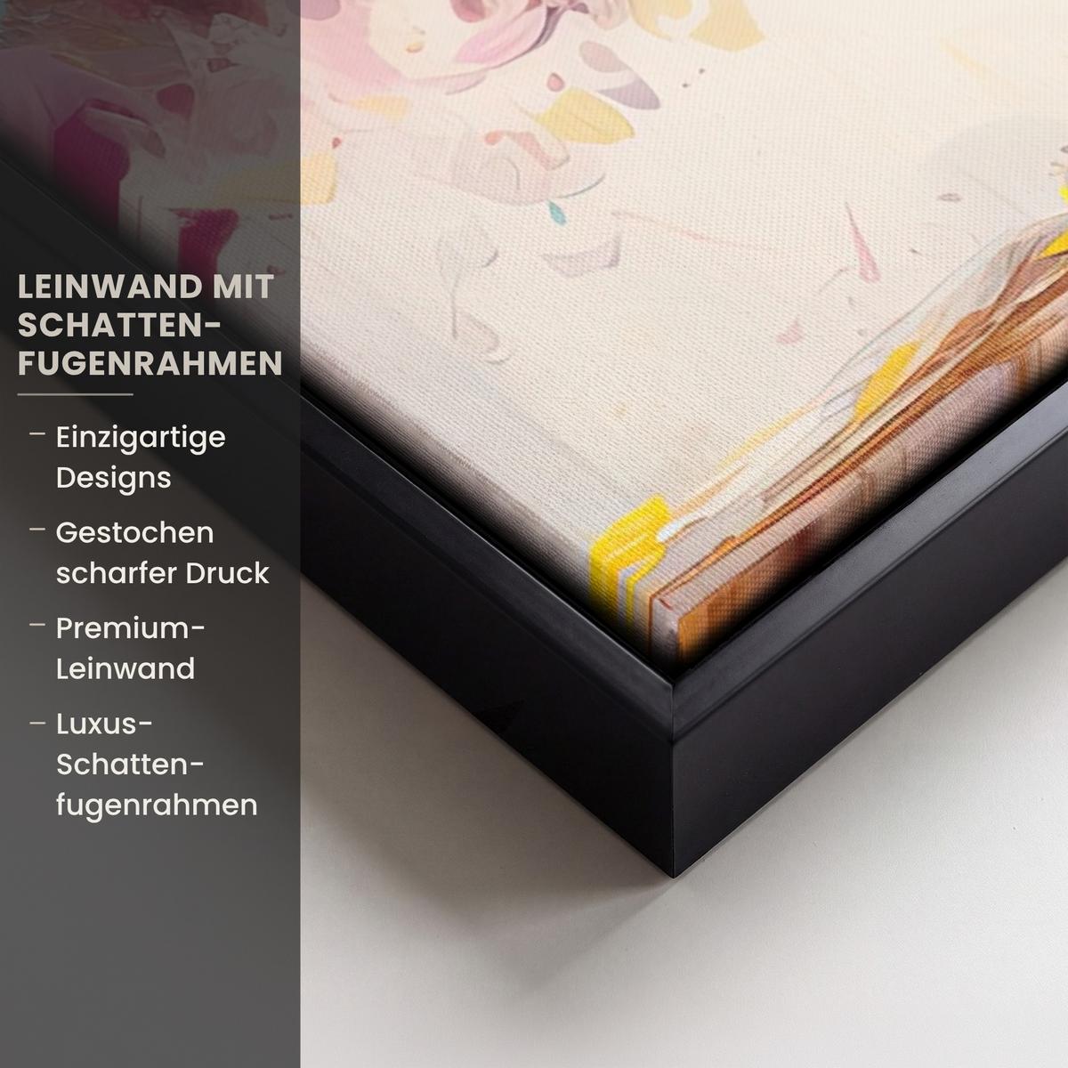LEINWAND Bilder mit Rahmen - Aquarell - Baum - Kunst - Abstrakt - 70x100 - Multicolor, Textil (70/100cm) - MuchoWow