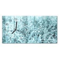 WANDUHR aus Glas 60x30 cm - Kalter Tau - Türkis, Glas (60/30/0.4cm) - TULUP