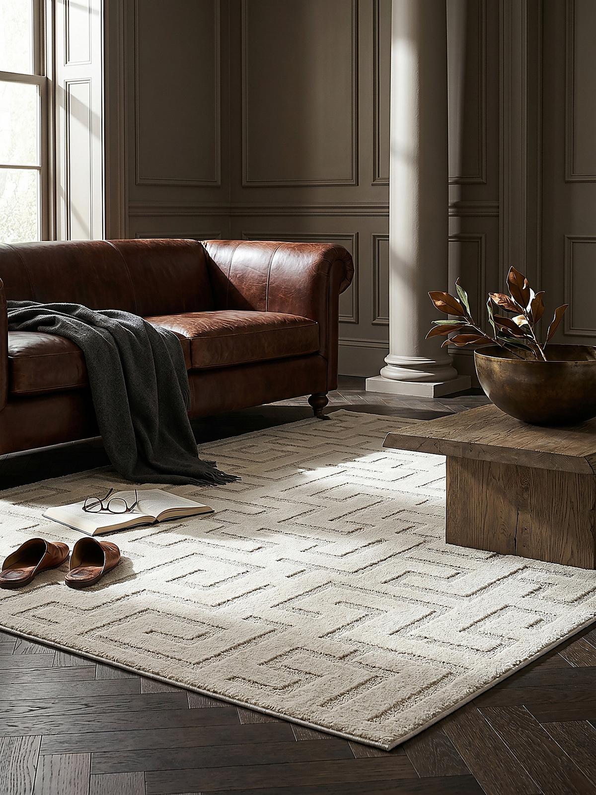 KURZFLORTEPPICH Geometrisch MUOTA Polypropylen Creme 160 x 220 cm - Beige, Textil (160/220cm) - KADIMA DESIGN