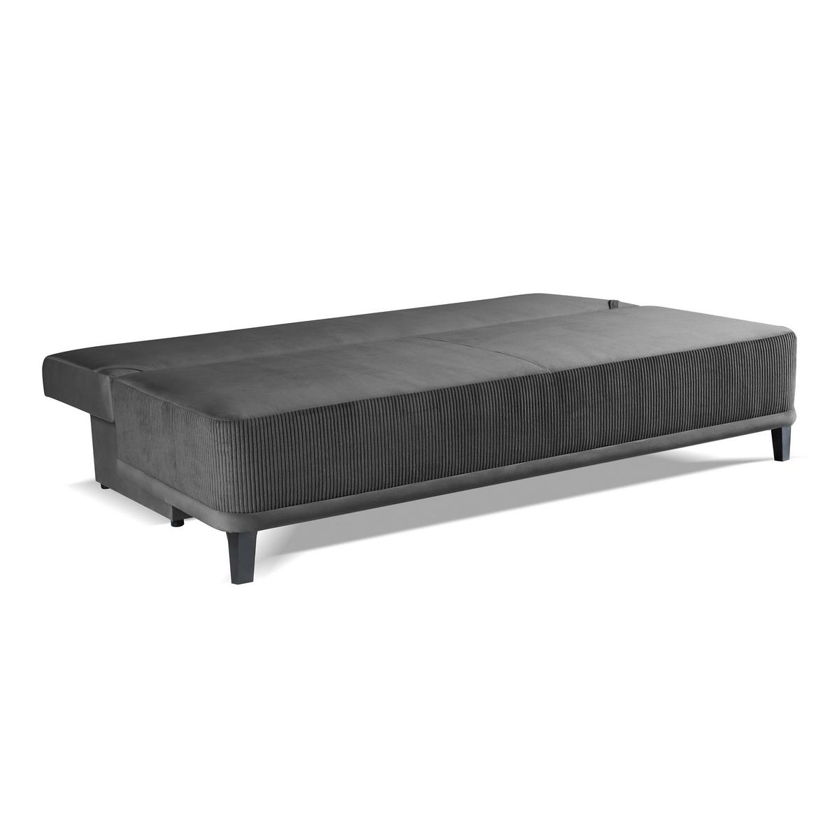 SCHLAFSOFA Riso 3-Sitzer mit Schlaffunktion, Grau - Grau, Textil (200/91/90cm) - Beautysofa