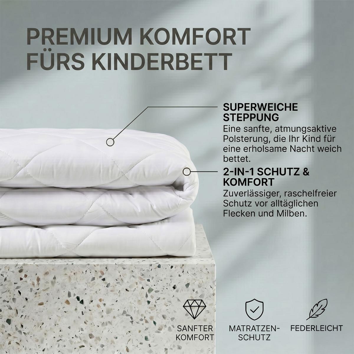 KINDER-TOPPER kühlend 70/140 cm, 2er-Set - Weiß, Textil (70/140cm) - Homescapes