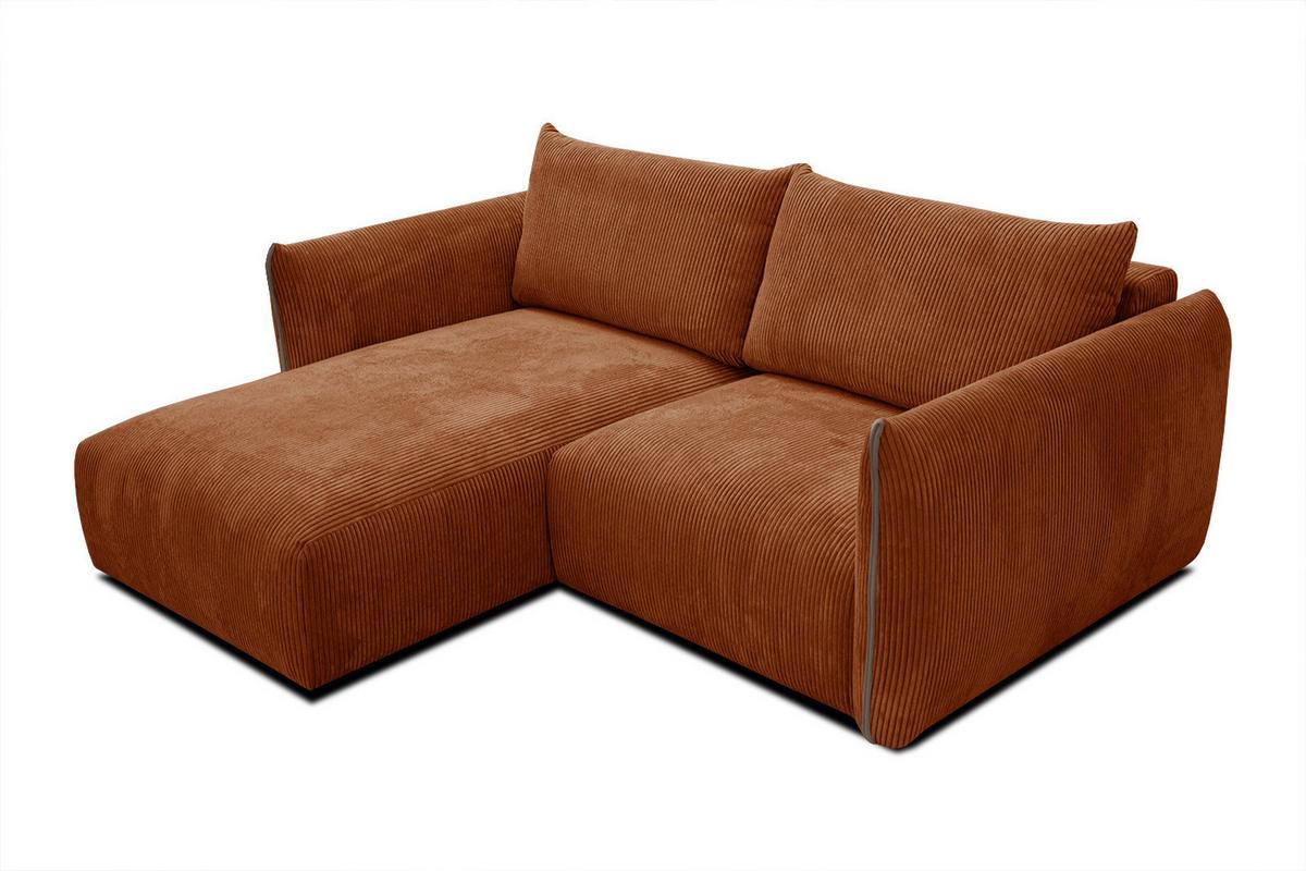 ECKSOFA TAUER 3-Sitzer, orange - Schwarz/Orange, Holzwerkstoff/Kunststoff (173/206cm) - Wozimo