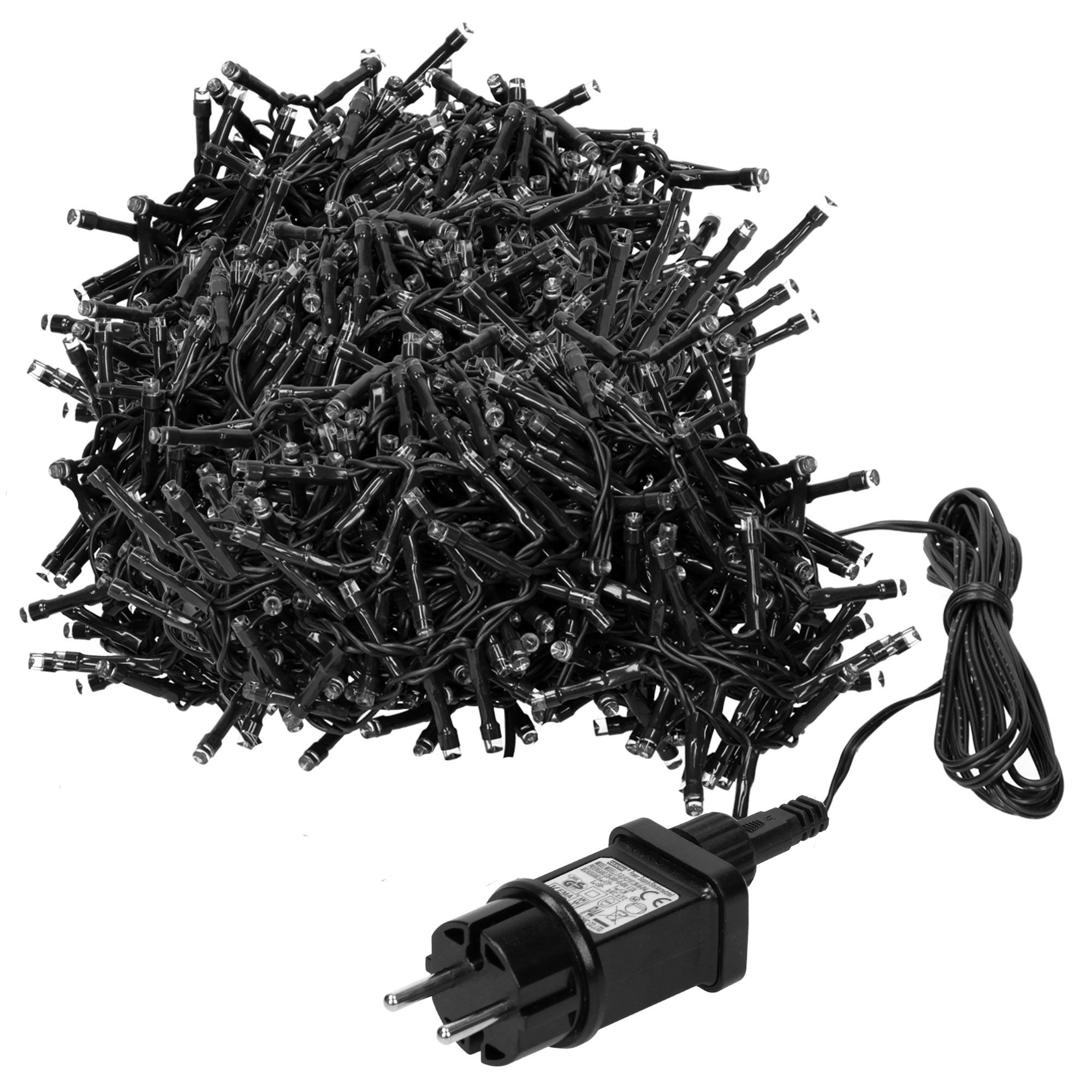 LED CLUSTER LICHTERKETTE 39m 3000LED Kaltweiß - Weiß, Kunststoff (4200cm) - ECD-Germany