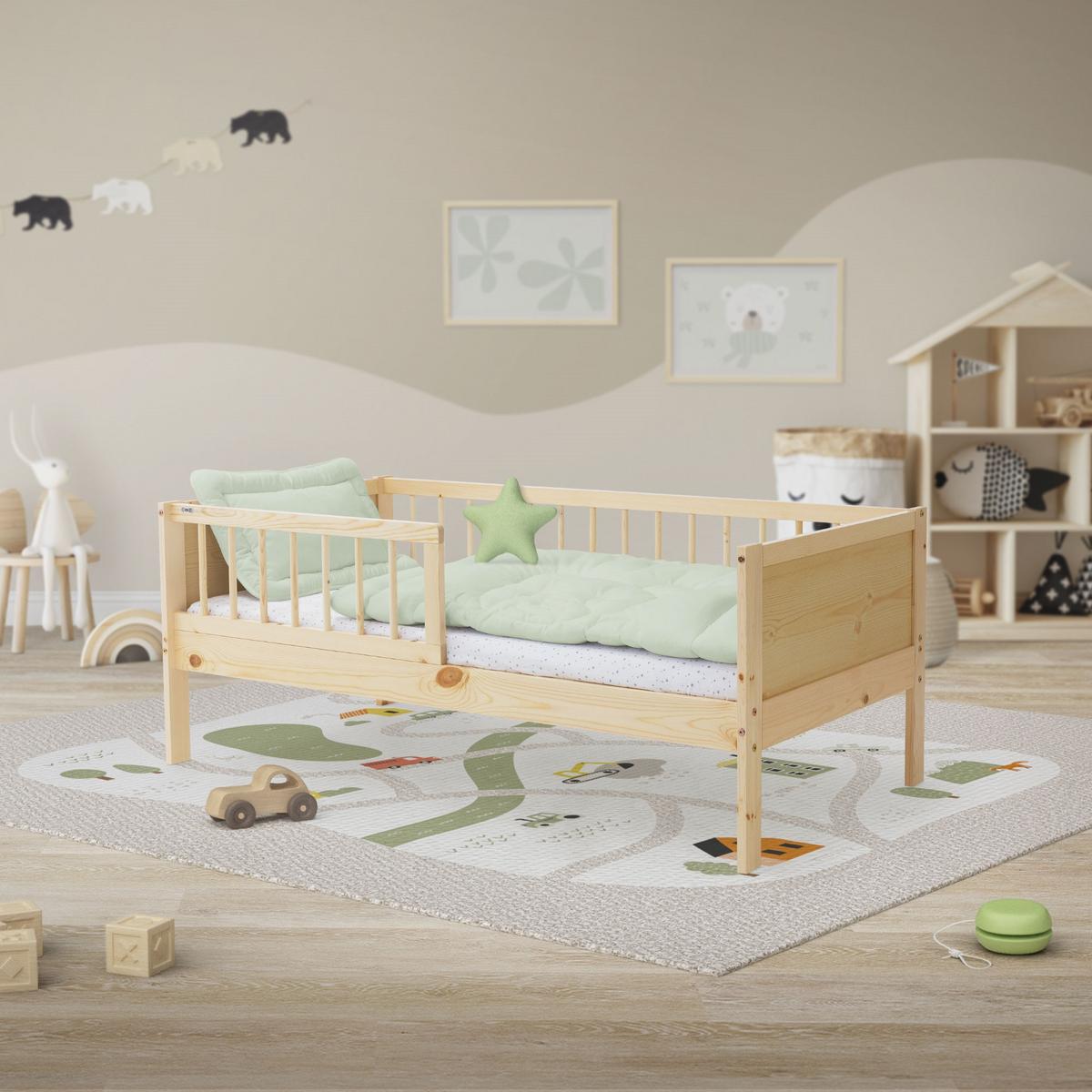 KINDERBETT mit Matratze 70x140 cm Natur - Naturfarben, Holz (70/140cm) - ML-DESIGN