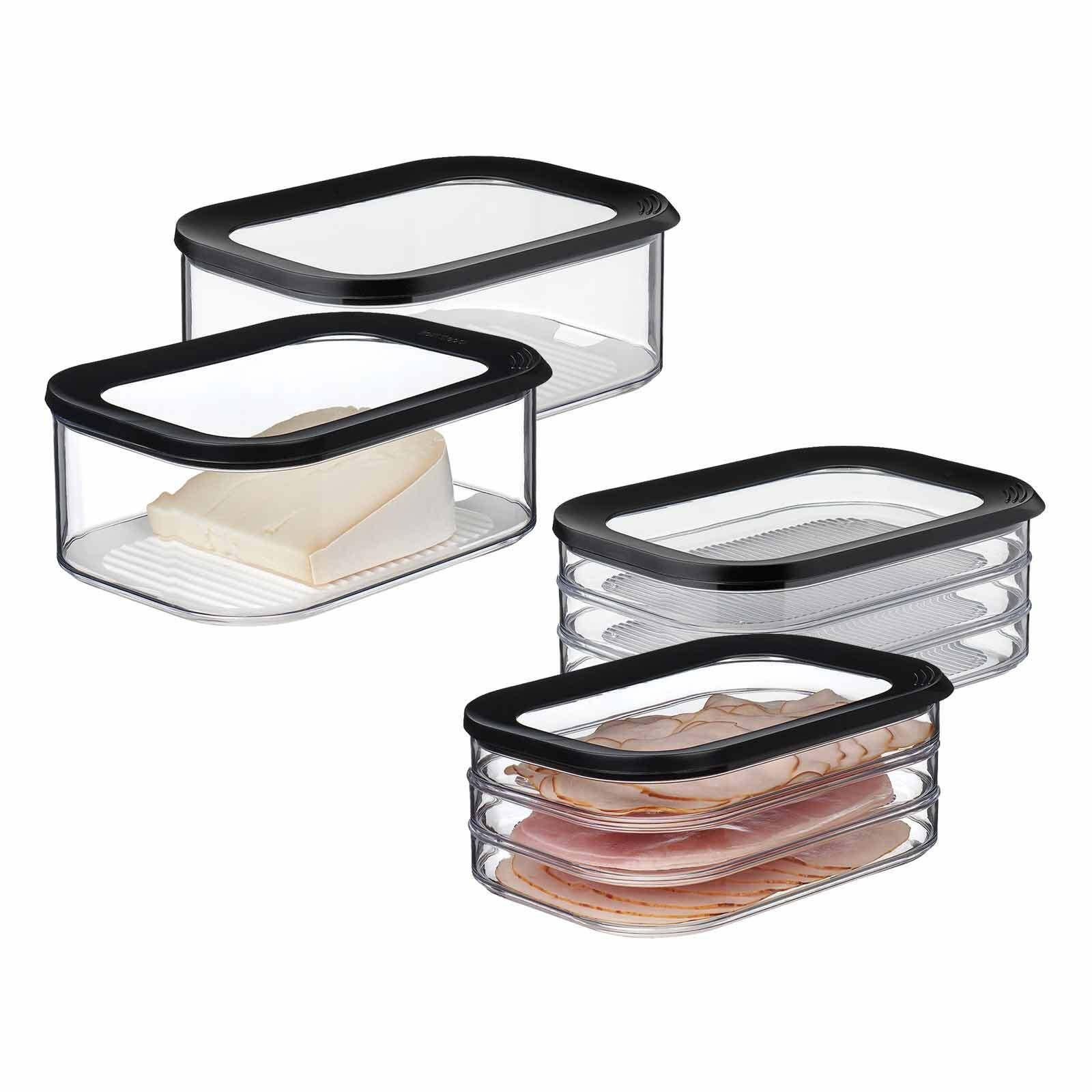 AUFSCHNITTDOSEN Modula schwarz 4er Set - Schwarz, Kunststoff (2/2/2cm) - Mepal