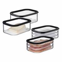 AUFSCHNITTDOSEN Modula schwarz 4er Set - Schwarz, Kunststoff (2/2/2cm) - Mepal