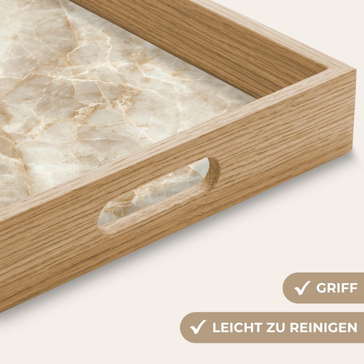 TABLETT Hellbeige - Onyx - Dezent 40x30 cm - Beige, Holz (40/5/5cm) - OnlyWow