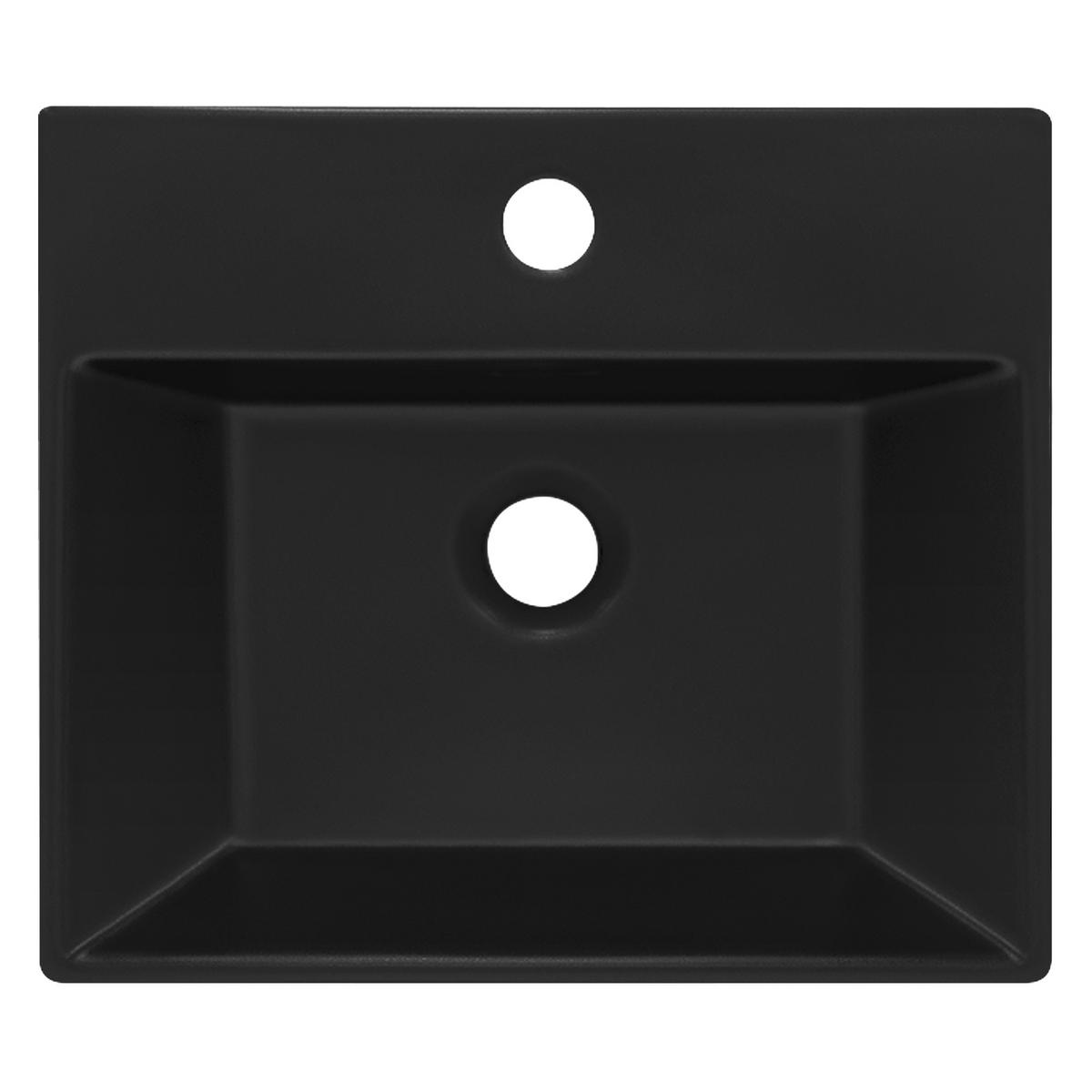 WASCHBECKEN - Schwarz, Keramik (36/13/41.5cm) - ML-DESIGN