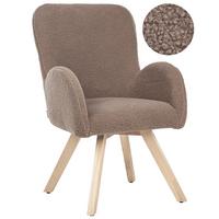 SESSEL Bouclé Braun Bjarn - Braun, Textil (60/90/55cm) - Beliani