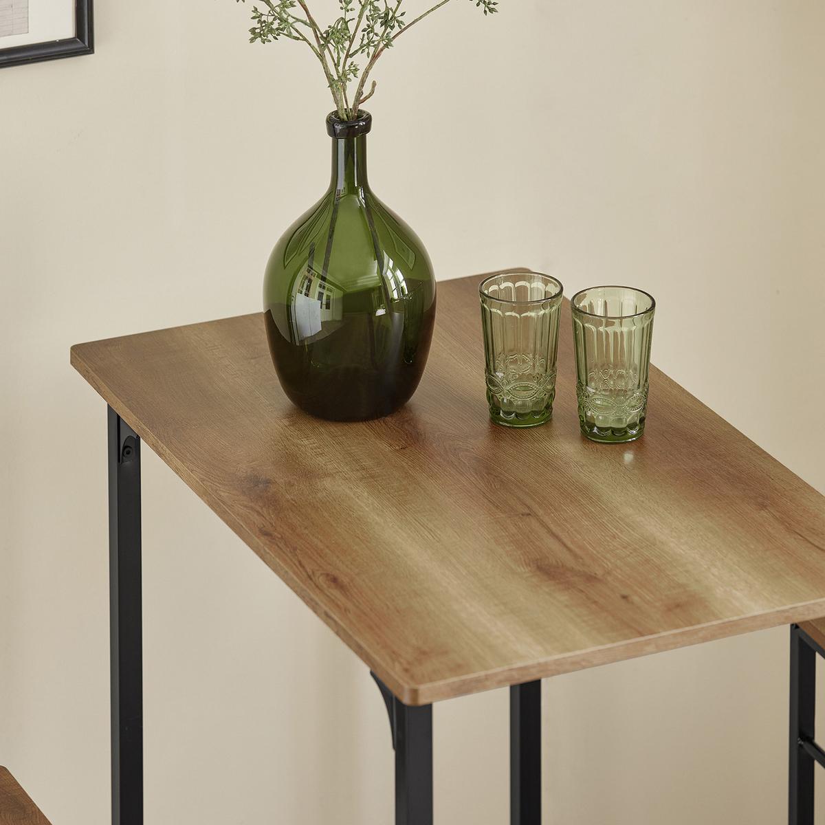 BARTISCH + 2 x BARHOCKER - Braun, Holzwerkstoff/Metall (80/88/50cm) - SoBuy