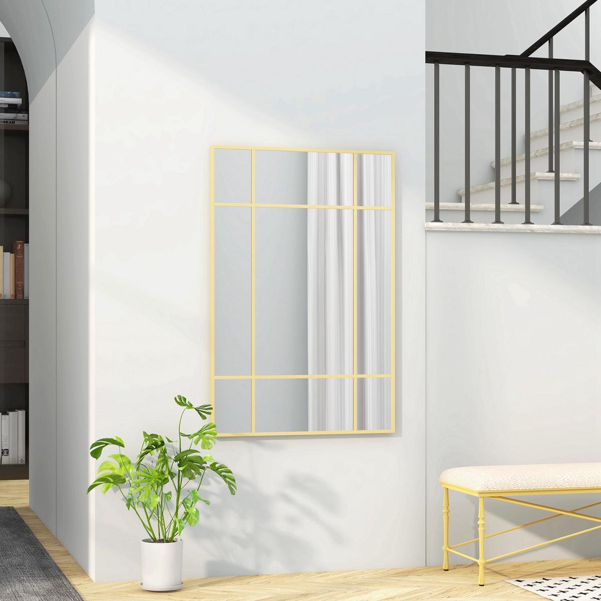 WANDSPIEGEL Glas Metall Gold - Goldfarben, Metall (2/60/90cm) - HOMCOM