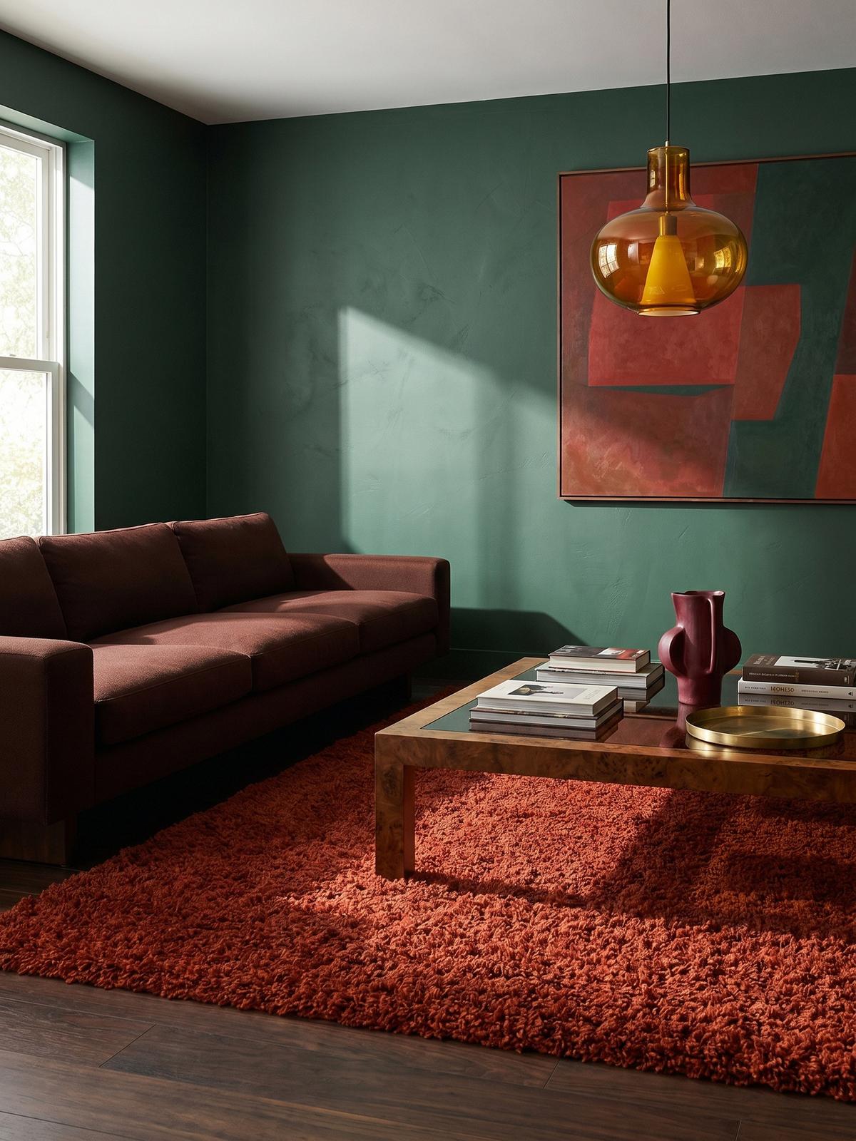 HOCHFLORTEPPICH RHEIN, einfarbig, aus Polypropylen, Terrakotta, 120 x 170 cm - Orange, Textil (170/120cm) - KADIMA DESIGN