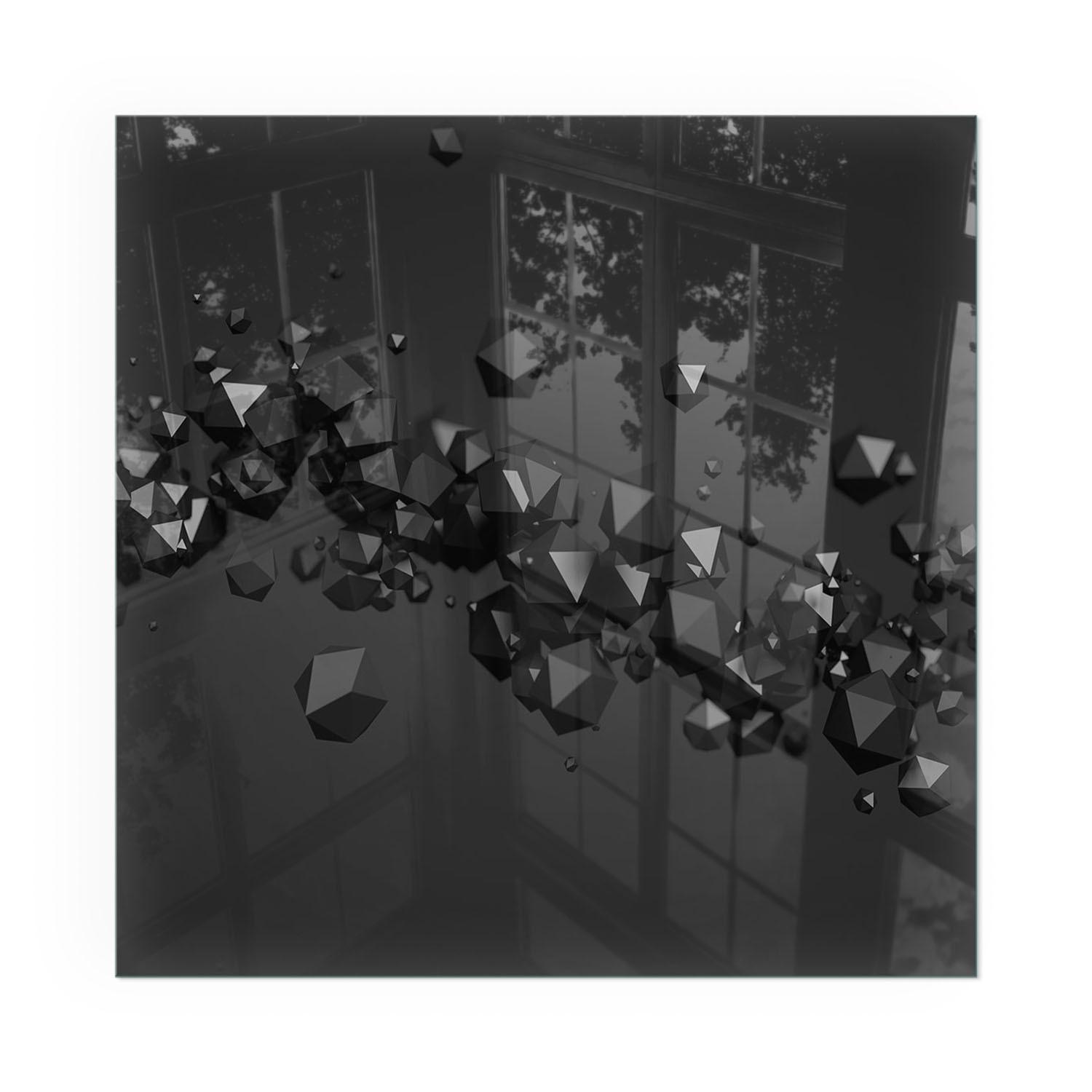 GLASPLATTE für Kamin 50x50 cm - Schwarz, Glas (50/50/0.4cm) - TULUP