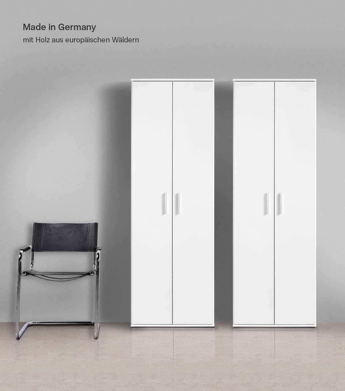 MEHRZWECKSCHRANK SET Der Allzweckwaffe - Silberfarben/Weiß, Holzwerkstoff (60/180/34cm) - Mokebo