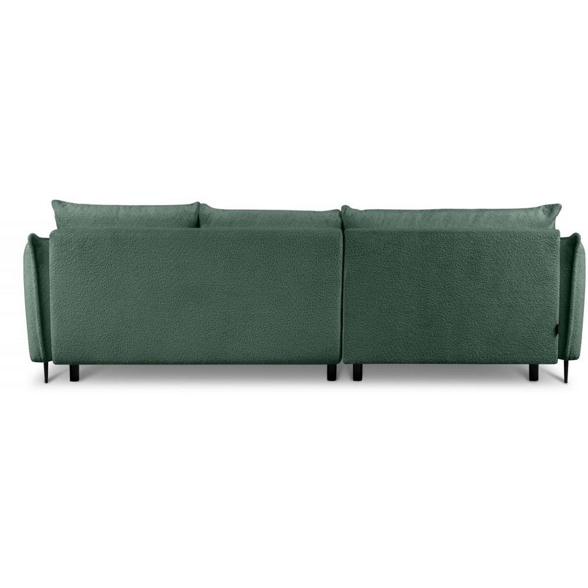 ECKSCHLAFSOFA Bari links grün - Schwarz/Grün, Textil (276/158cm) - Beautysofa
