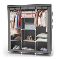STOFFSCHRANK - Grau, Textil (130/175/45cm) - Intirilife