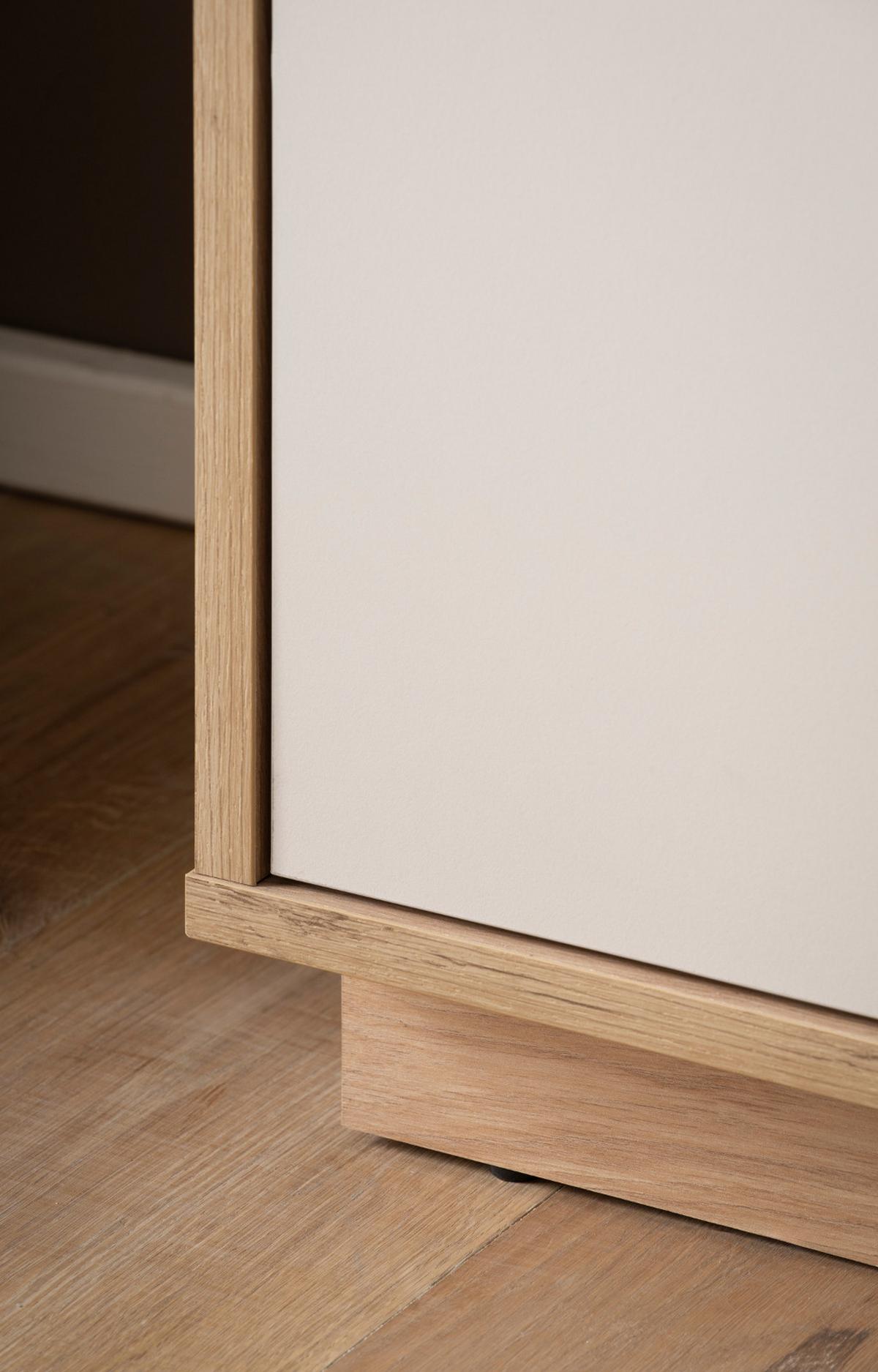 BUFFET Kaschmir, Eiche Artisan 202 x 199 cm, Vitrinenschrank mit Soft-Close - Kaschmir/Eiche Artisan, Glas/Holzwerkstoff (202/199/40cm) - Furn.Design