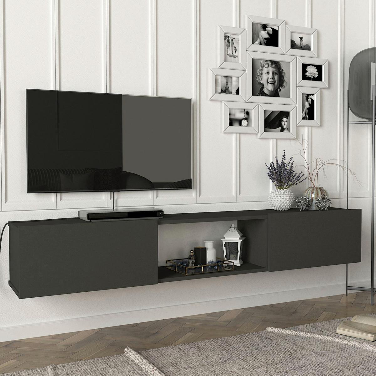 TV-ELEMENT Paltamo - Anthrazit, Holzwerkstoff (180/29.5/31cm) - [en.casa]