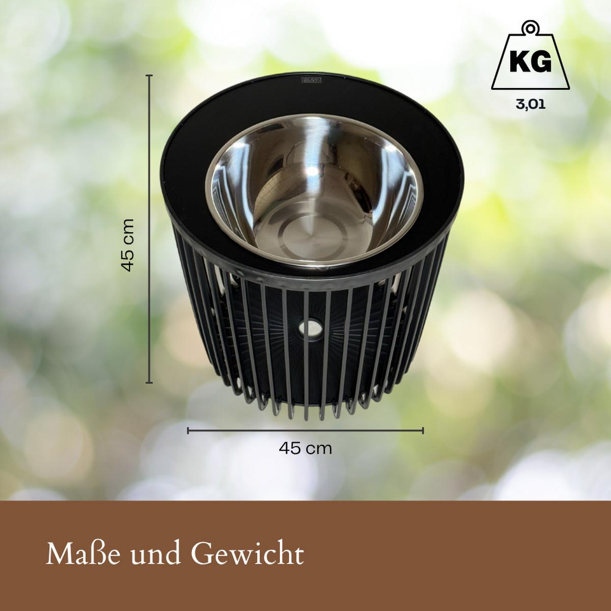 4-IN-1 LOUNGETISCH MIT EDELSTAHL-KÜHLER Copenhagen schwarz 45 cm - Schwarz, Kunststoff/Metall (45/45/45cm) - COOTAB Cooler Table