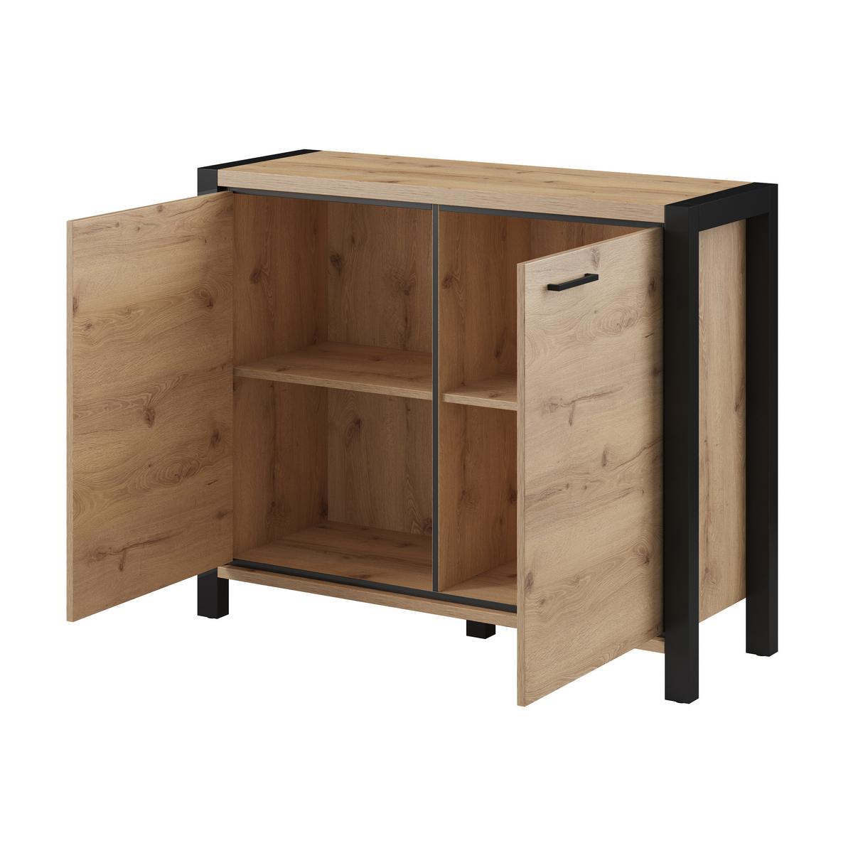 KOMMODE ATTIVO 112/91/41 cm mit 2 Türen Eichefarben - Eichefarben, Holzwerkstoff (112/91/41cm) - MASSENO