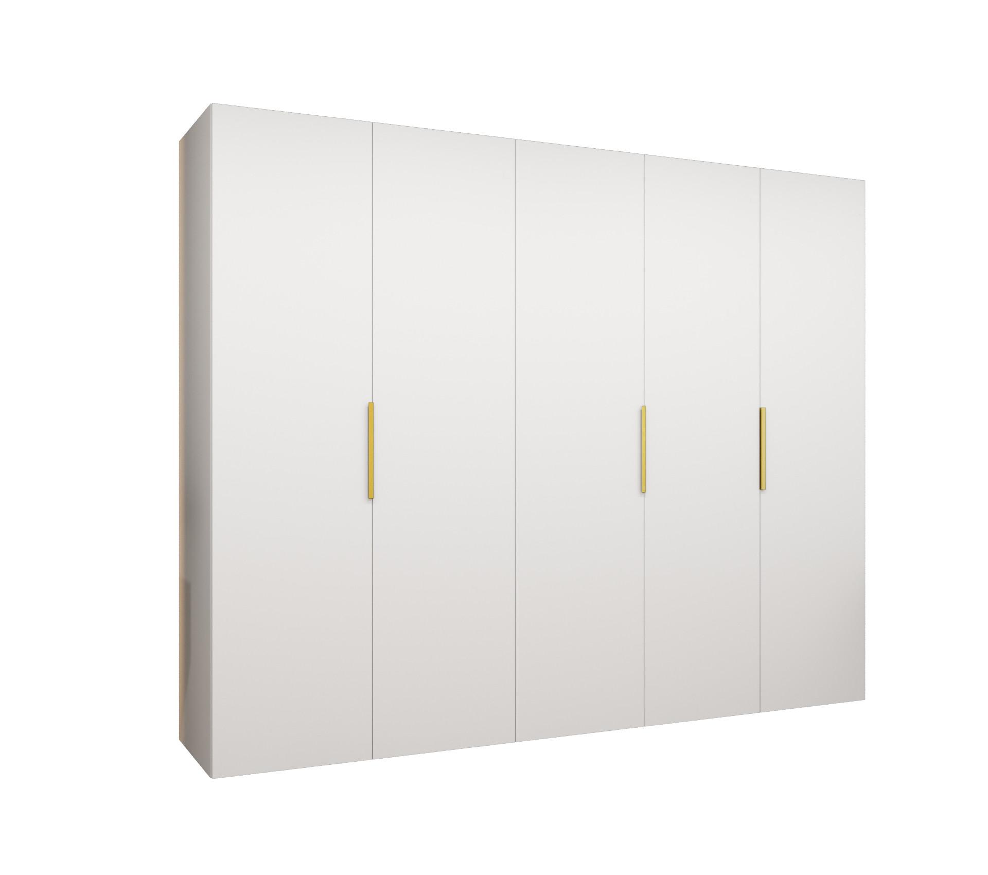 DREHTÜRENSCHRANK 202/250/52 5-türig - Goldfarben/Weiß, Holz (250/202/52cm) - MÖBEL KRYSPOL