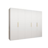 DREHTÜRENSCHRANK 202/250/52 5-türig - Goldfarben/Weiß, Holz (250/202/52cm) - MÖBEL KRYSPOL