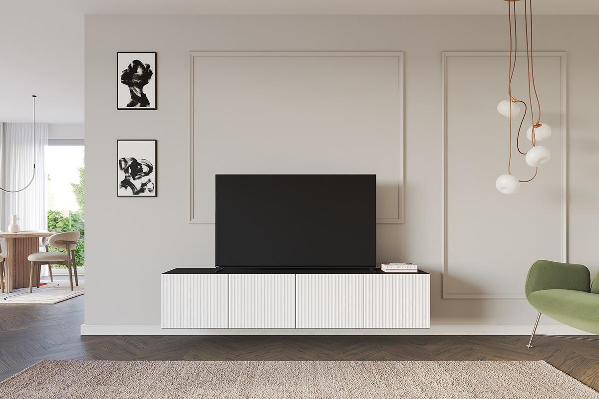LOWBOARD NOA-2-W 2x100x40x40 cm - Schwarz / Weiß - Weiß, Holzwerkstoff (200/40/40cm) - ALTDECOR